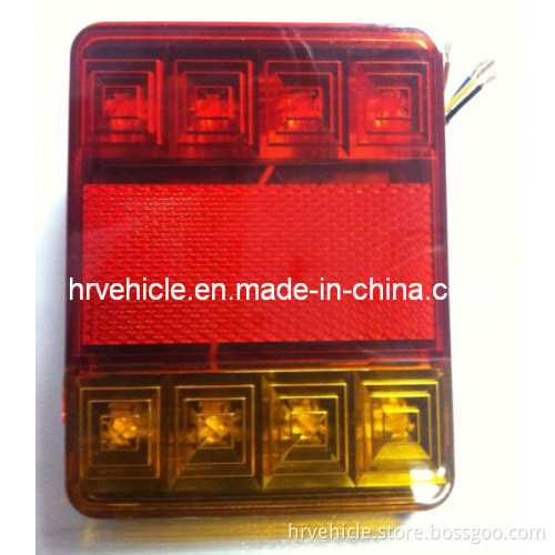 Amber/Red Square LED Rear Combination Lamp for Trailer